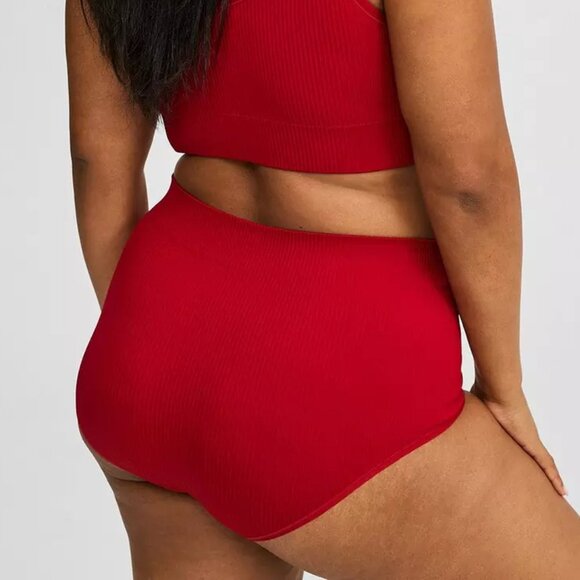 Torrid Panties 4X Red Brief High Rise Seamless Ribbed Panty Full Coverage New - Picture 3 of 3